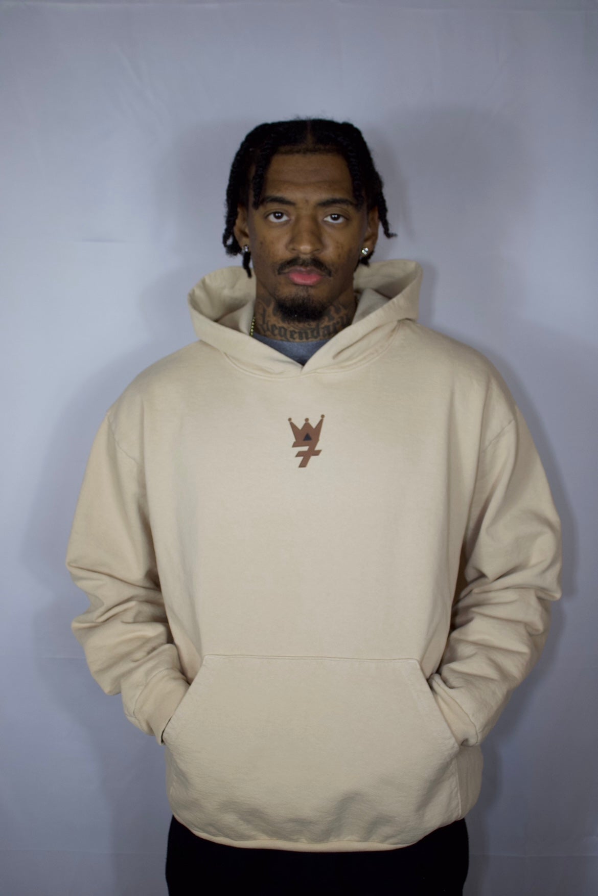 Sorry For The Inconvenience Beige and Coffee Hoodie