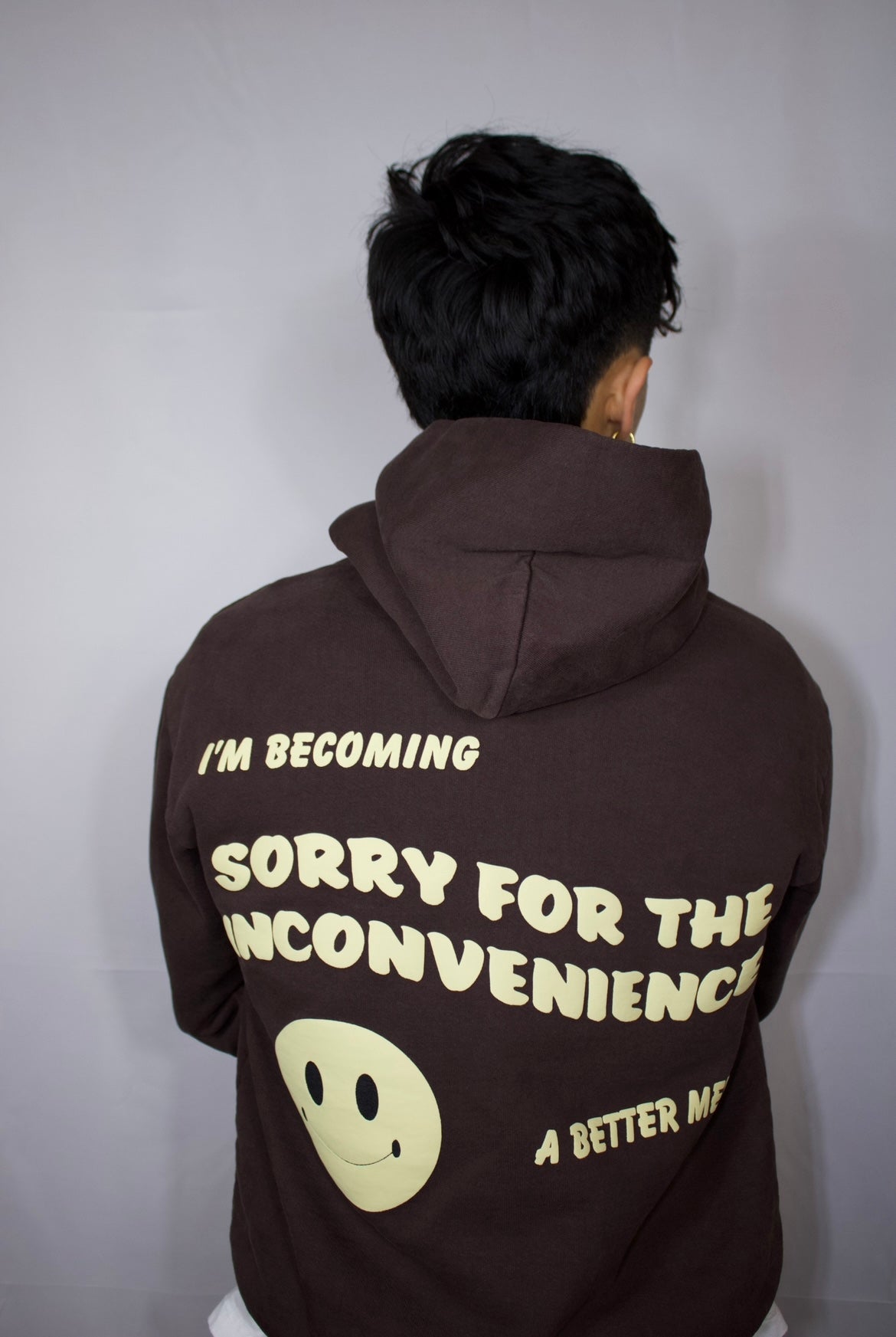 Sorry For The Inconvenience Mocha and Cream Hoodie